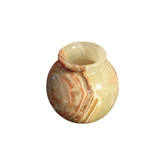 Natural Onyx Small‎ Round Vase Home Decor SKUH026 - Picture 3 of 3